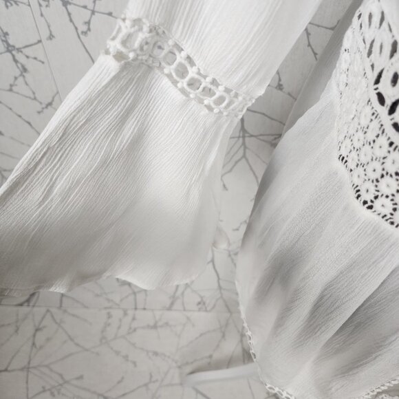 Goa by Japna White Eyelet Tie Front Beach Cover Cardigan - Picture 3 of 8